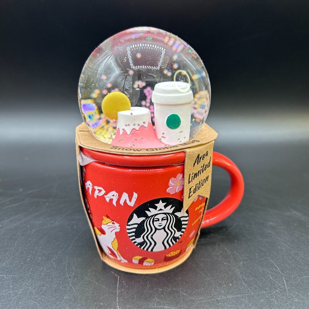 Starbucks Japan Snow Globe Mug 89mL Mt. Fuji Limited Edition New - Picture 2 of 11